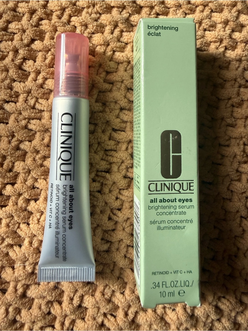 Clinique All About Eyes Brightening Serum - Silver Tube with Pink Cap